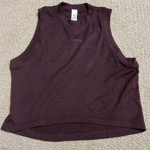 SIZE 2 SWIFTLY HIGH-LOW CROPPED TANK -GOODNIGHT PLUM